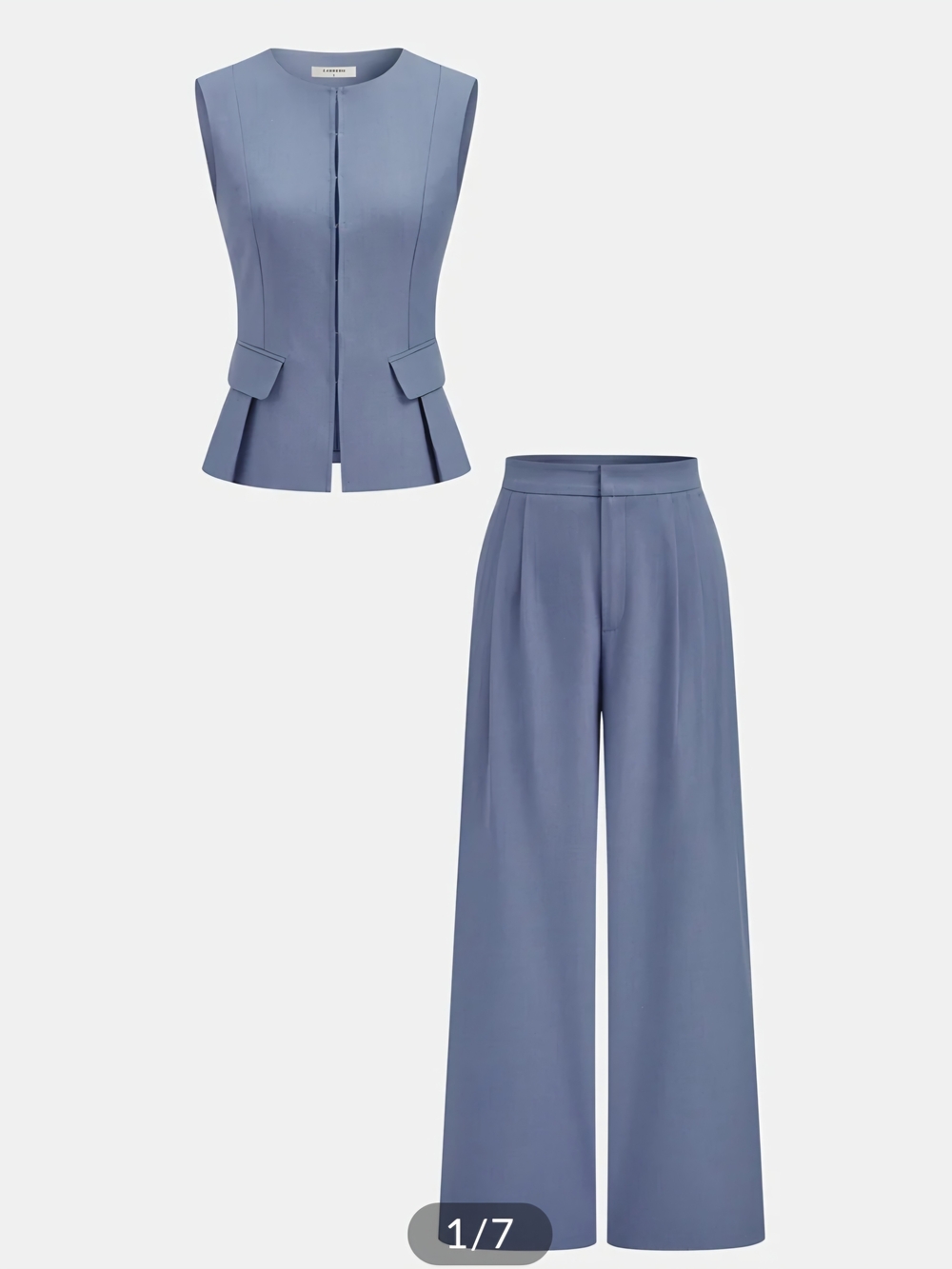 Sleeveless Vest & Wide-Leg Pants Set